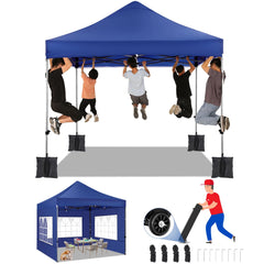 HOTEEL 10'x20' Canopy EZ Pop Up Canopy Anti-UV Waterproof Outdoor Tent Portable Party Wedding Instant Canopy Shelter All Season Tent Gazebo with 6 Removable Sidewalls, 4 Sandbags, Roller Bag