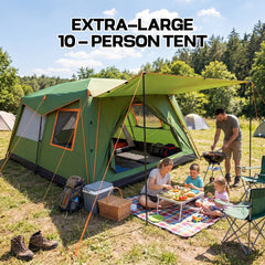 HOTEEL 10 Person Camping Tent Family Tents, Instant Cabin Tents, Family Cabin Multi Room Pop Up Tents Car Camping for Parties, Music Festival Tent, Big, Easy Up, Included Storage Pockets