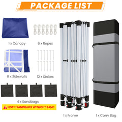 COBIZI 10x20 Pop Up Canopy Tent Heavy Duty with 6 Removable Sidewalls, Commercial Heavy Duty Pop Up Tent for Parties All Weather Waterproof and UV 50+ Wedding Tent with Roller Bag(Legs Upgraded)