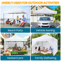 HOTEEL Canopy Tent 10x10 Pop Up Canopy, Outdoor Easy Up Canopy With Sidewalls, Portable Event Tent