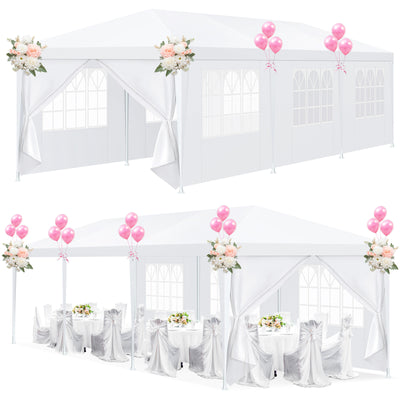COBIZI 10'x20' Canopy Party Tent with 4 Removable Sidewalls White SPC108