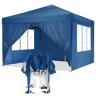 COBIZI 10'x10' Pop up Canopy Tent, Protable Canopy Tent with 6 Sidewalls Waterproof Commercial Pop up Tent for Parties, Wedding, Camping, Courtyard with Carry Bag,White SPC000202