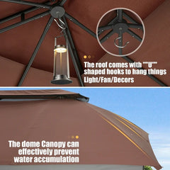 HOTEEL Gazebo 12x20 Heavy Duty Patio Gazebo with Mosquito Netting Deck Gazebo with Metal Steel Frame Large Screen Gazebo Tent Waterproof with Double Roof for Party, Backyard, Deck, Garden, Brown