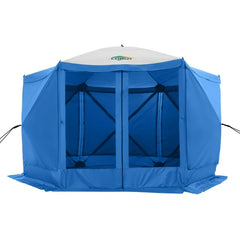 HOTEEL 12x12ft Pop Up Canopy Gazebo, Outdoor Canopy Tent Screen House with 6 sidewalls and Netting for Camping, Waterproof, UV Resistant, Ez Set-up Party Tent with Carrying Bag and Ground Stakes,Blue