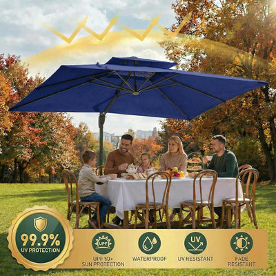 Cobizi Upgraded Patio Cantilever Sun Umbrella With 5 Adjustment Angles, 10'x10', SPC236