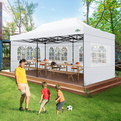 COBIZI 10x20 Pop up Heavy Duty Canopy with 6 Sidewalls,Waterproof Commercial Tent,Outdoor Gazebo for Wedding Party with Wheeled Bag