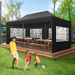 COBIZI 10x20 Pop up Heavy Duty Canopy with 6 Sidewalls,Waterproof Commercial Tent,Outdoor Gazebo for Wedding Party with Wheeled Bag