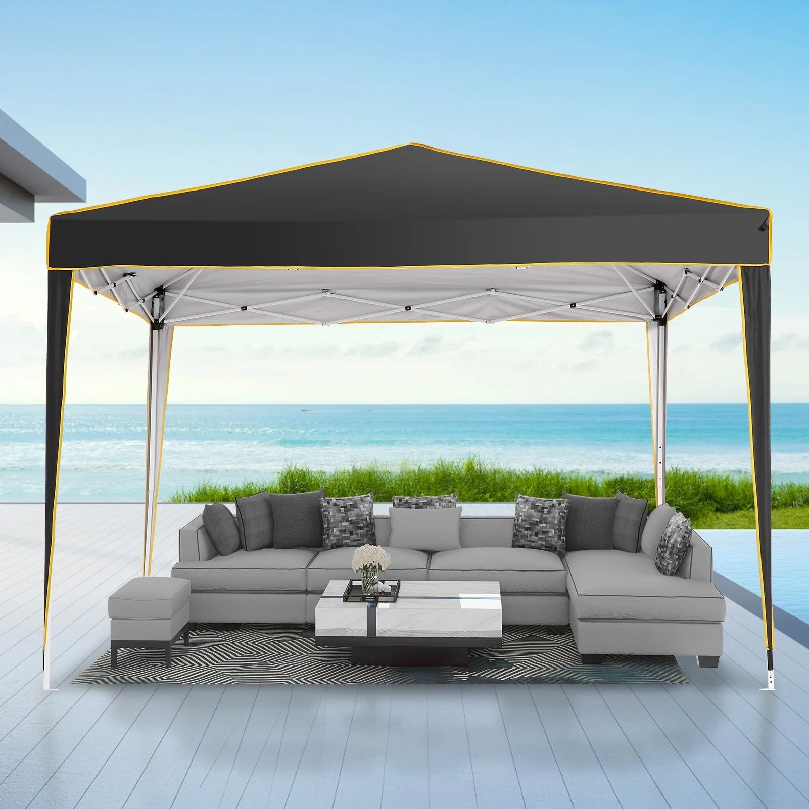 HOTEEL Pop up Canopy Tent 10x10 Commercial Instant Canopy with 4 Sidewalls & Carry Bag,Portable Tent for Parties Beach Camping Party Event Shelter Sun Shade