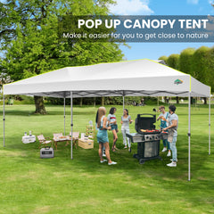 COBIZI 10x20 Pop up Canopy Tent Easy up Canopy for Outside Instant Portable Waterproof Party Canopy Tent for Summer Beach Garden Party Camping Outside with Air Vent,Reflective Strip,4 Sandbags