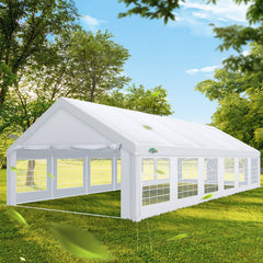 Hoteel 20'x 40' Large Heavy Duty Outdoor Canopy Party Tent with 8 Removable Sidewalls, UV 50+, Waterproof, Wedding Event Shelter Gazebo, Easy to Set up, Big Tent for Birthday Party, BBQ, White