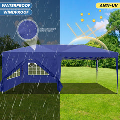COBIZI 10x20 Pop up Heavy Duty Canopy with 6 Sidewalls,Waterproof Commercial Tent,Outdoor Gazebo for Wedding Party with Wheeled Bag