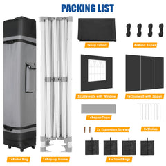 HOTEEL 10x15 Pop Up Canopy Tent Heavy Duty with 4 Sidewalls,Tents for Parties Outdoor Canopy Event Tent Wedding with Roller Bag,UV 50+ & Upgraded No Water Accumulation,Thick Hexagonal Legs