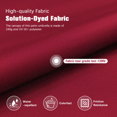 HOTEEL 10 Ft Patio Umbrella Outdoor Cantilever Square Umbrella Aluminum Offset Umbrella with Base, 360° Rotation，Burgundy