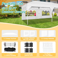 HOTEEL 10'x20' Up Pop Up Canopy Tent, Party Tents with One Push Central Button Air Vent, Instant Canopy Tent with Sidewalls & Reflective Strip