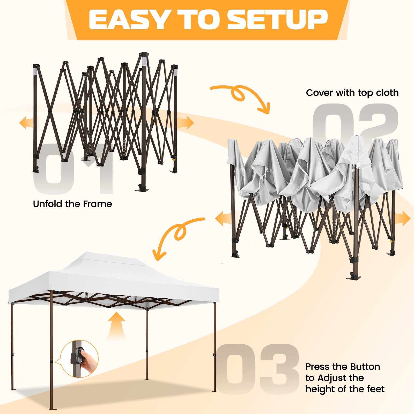 HOTEEL 10'x15' Heavy Duty Canopy Tent for Outside,Commercial Pop Up Gazebo with 4 Waterproof Walls,Hexagonal Frame & Roller Ba,Outdoor Weddings,Parties