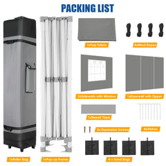 HOTEEL 10x15 Pop Up Canopy Tent Heavy Duty with 4 Sidewalls,Tents for Parties Outdoor Canopy Event Tent Wedding with Roller Bag,UV 50+ & Upgraded No Water Accumulation,Thick Hexagonal Legs