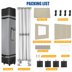 HOTEEL 10x15 Pop Up Canopy Tent Heavy Duty with 4 Sidewalls,Tents for Parties Outdoor Canopy Event Tent Wedding with Roller Bag,UV 50+ & Upgraded No Water Accumulation,Thick Hexagonal Legs