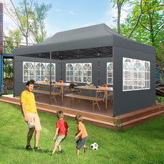 COBIZI 10x20 Pop up Heavy Duty Canopy with 6 Sidewalls,Waterproof Commercial Tent,Outdoor Gazebo for Wedding Party with Wheeled Bag