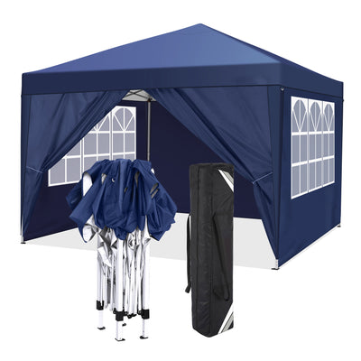 Hoteel 10'x 10' Pop up Canopy Straight Legs Instant Canopy for Outside Party Camping Canopy with 4 Removable Sidewalls