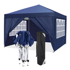 Hoteel 10'x 10' Pop up Canopy Straight Legs Instant Canopy for Outside Party Camping Canopy with 4 Removable Sidewalls