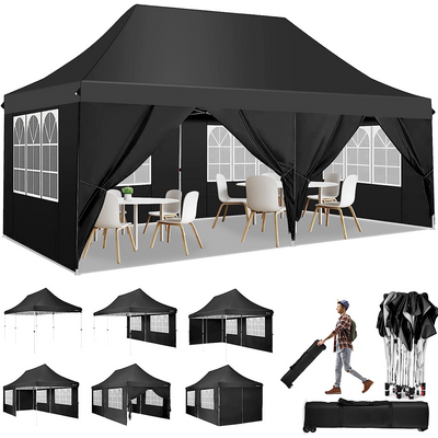 COBIZI 10'x20' Pop Up Waterproof Party Tent Canopy with 6 Removable Sidewalls AMA005924