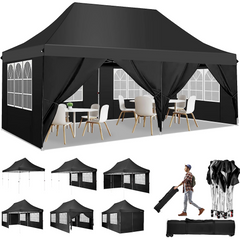 COBIZI 10'x20' Pop Up Waterproof Party Tent Canopy with 6 Removable Sidewalls AMA005924