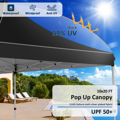 COBIZI 10'x20' Pop Up Waterproof Party Tent Canopy with 6 Removable Sidewalls AMA005924