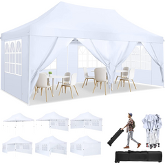 COBIZI 10'x20' Pop Up Waterproof Party Tent Canopy with 6 Removable Sidewalls AMA005924