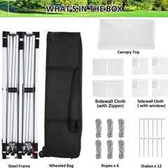 COBIZI 10'x20' Pop Up Waterproof Party Tent Canopy with 6 Removable Sidewalls AMA005924