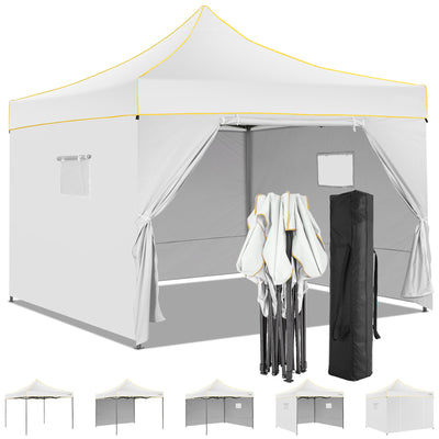 YUEBO 10x10 FT Outdoor Pop Up Canopy Tent Heavy Duty Commercial Instant Shelter Waterproof Party Tent Gazebo with 4 Removable Sidewalls