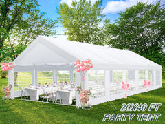 COBIZI 20'x40' Party Tent Heavy Duty, Large Outdoor Wedding Tents with 12 Sidewalls & Built-in Sandbags SPC000168