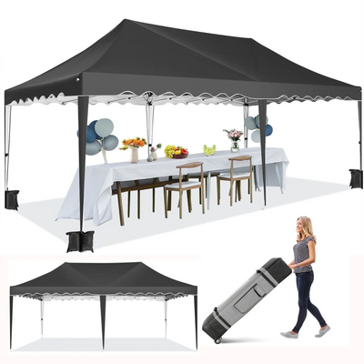 HOTEEL Canopy 10'x20' Pop Up Canopy Tent Heavy Duty Waterproof Adjustable Commercial Instant Canopy Outdoor Party Canopy Parties,Wedding,Outside Patio,Event,Backyard,White