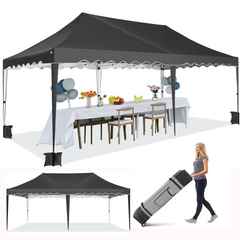 HOTEEL Canopy 10'x20' Pop Up Canopy Tent Heavy Duty Waterproof Adjustable Commercial Instant Canopy Outdoor Party Canopy Parties,Wedding,Outside Patio,Event,Backyard,White