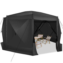 COBIZI 15'x15' Camping Gazebo Tent 8 Sided Pop-up Canopy Screen Tent with Netting for Camping, Waterproof, UV Resistant, Ez Set-up Party Tent with Carrying Bag