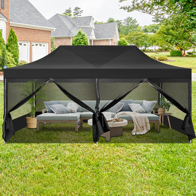 COBIZI 10'x20' Heavy Duty Canopy Gazebo, Ez up with 6 Netting Sidewalls SPC97