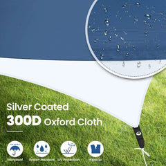 COBIZI 12x14FT Camping Tarp Waterproof Hammock Rain Fly UV UPF50+ Tent Tarp for Under Tent,Outdoor,Traveling, Hilking and Backpacking Trips, Blue & White
