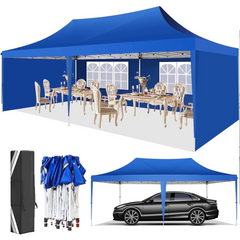 HOTEEL 10' x 20' Pop up Canopy Tent,Heavy Duty Waterproof Commercial Instant Gazebo,Outdoor Canopy for Party,Wedding,Event,Backyard,Black