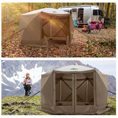 COBIZI 12'x12' Portable 6 Side Pop Up Canopy Screen House Tent, SPC000044L
