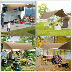 COBIZI 12x14FT Camping Tarp Waterproof Hammock Rain Fly UV UPF50+ Tent Tarp for Under Tent,Outdoor,Traveling, Hilking and Backpacking Trips, Blue & White