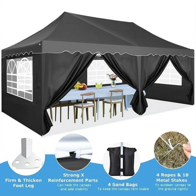 HOTEEL Canopy 10'x20' Pop Up Canopy Tent Heavy Duty Waterproof Adjustable Commercial Instant Canopy Outdoor Party Canopy Parties,Wedding,Outside Patio,Event,Backyard,White