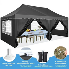 HOTEEL Canopy 10'x20' Pop Up Canopy Tent Heavy Duty Waterproof Adjustable Commercial Instant Canopy Outdoor Party Canopy Parties,Wedding,Outside Patio,Event,Backyard,White