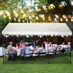 YUEBO Outdoor Carport 10x20ft Heavy Duty Canopy Storage Shed, Portable Garage Party Tent, Portable Garage with Removable Sidewalls & Doors All-Season Tarp for Car, Truck, Party, White
