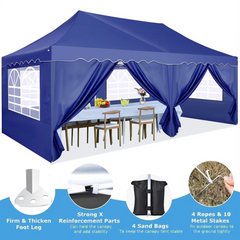 HOTEEL Canopy 10'x20' Pop Up Canopy Tent Heavy Duty Waterproof Adjustable Commercial Instant Canopy Outdoor Party Canopy Parties,Wedding,Outside Patio,Event,Backyard,White