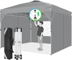 HOTEEL 10'x10' Up Pop Up Canopy Tent, Party Tents with One Push Central Button Air Vent, Instant Canopy Tent with 3 Sidewalls & Reflective Strip