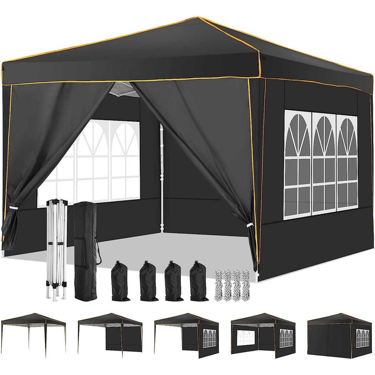 COBIZI Pop Up Canopy Shade Wasserdichtes Zelt 10'x10' mit Seitenwänden