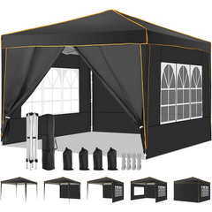 COBIZI Pop Up Canopy Shade Wasserdichtes Zelt 10'x10' mit Seitenwänden