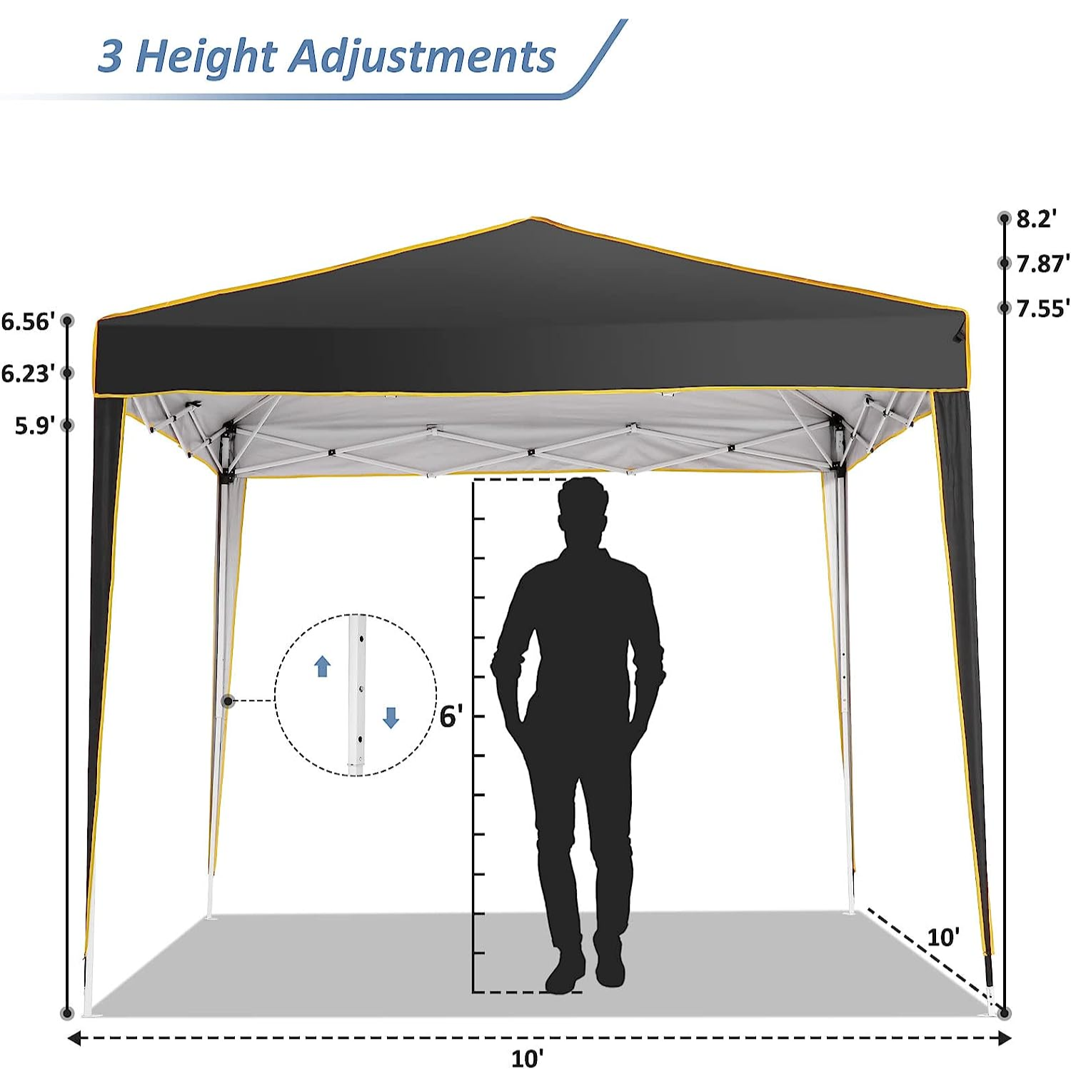 COBIZI 10'x10' Pop Up Outdoor Waterproof Commercial Canopy HZC000047
