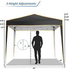 COBIZI Pop Up Canopy Shade Wasserdichtes Zelt 10'x10' mit Seitenwänden