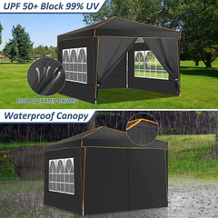 COBIZI Pop Up Canopy Shade Wasserdichtes Zelt 10'x10' mit Seitenwänden