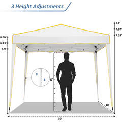 COBIZI Pop Up Canopy Shade Wasserdichtes Zelt 10'x10' mit Seitenwänden